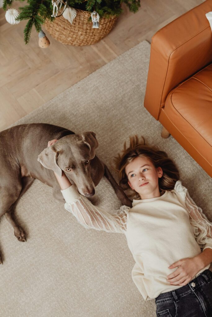 Girl with her dog