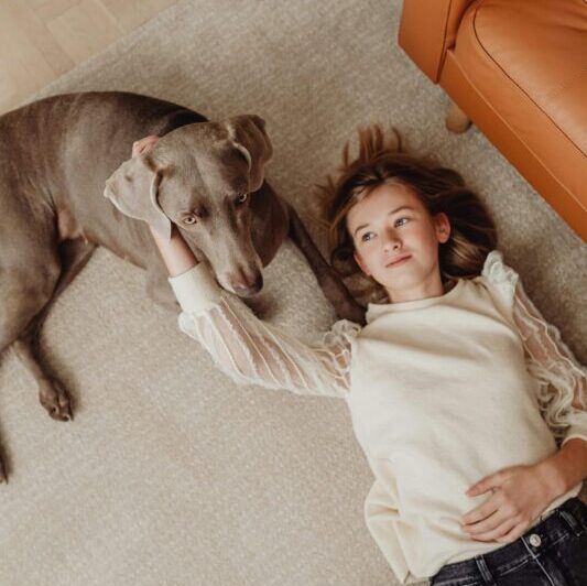 Girl with her dog