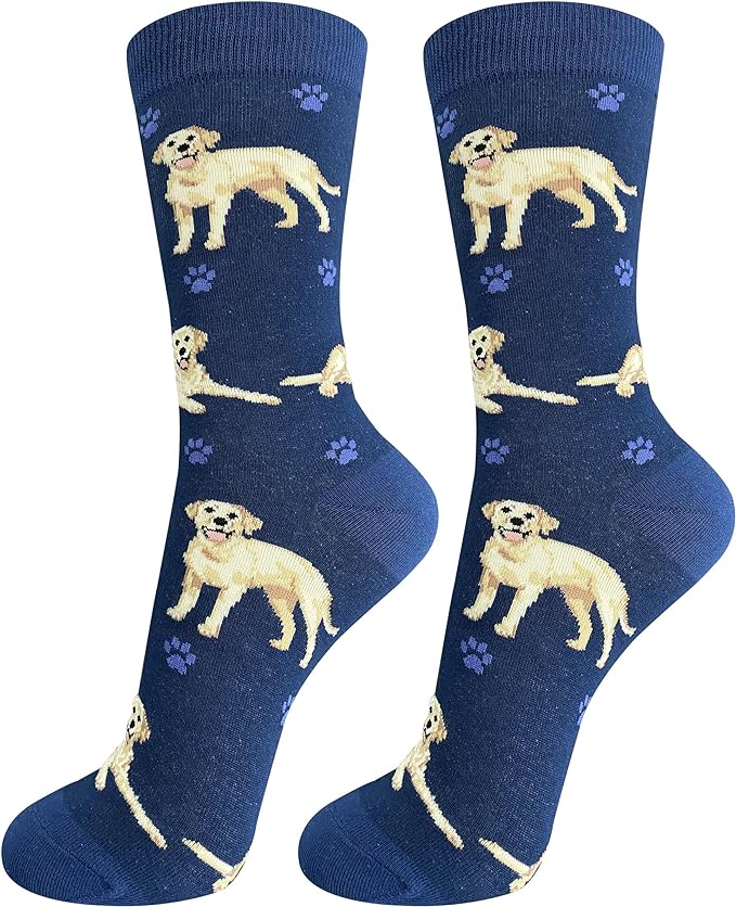 Mens socks with golden retriever on them